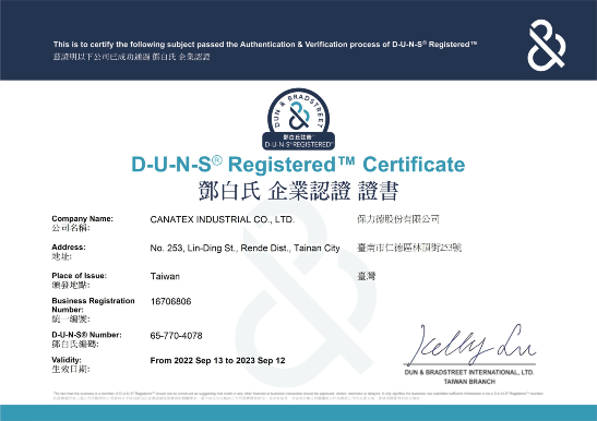 Canatex-D-U-N-S® Registered™ Certificate-2023